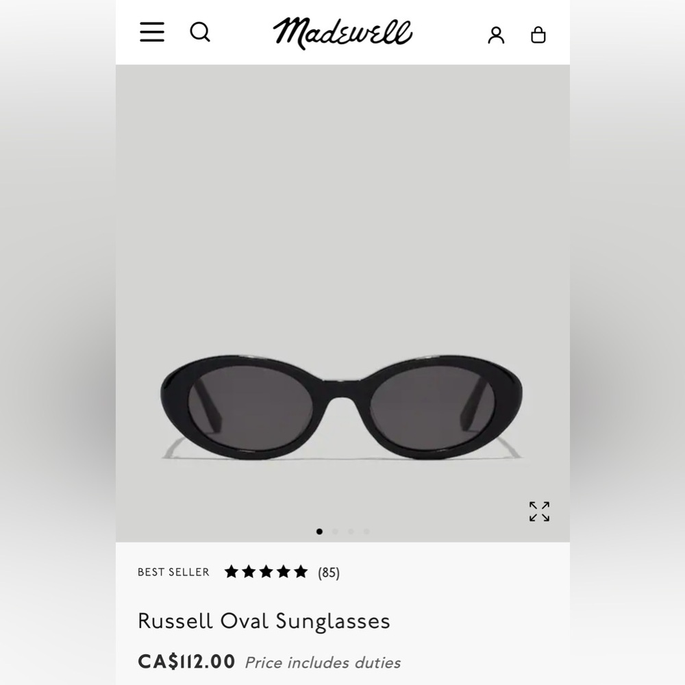 Madewell Russell Oval Sunglasses